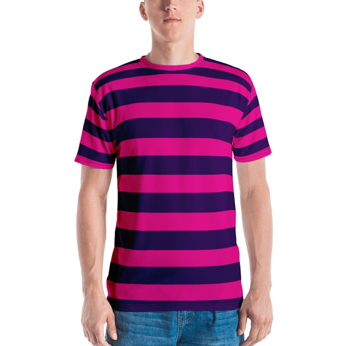 Men's Pink Purple Stripe Tshirt Easy Simple Halloween Etsy