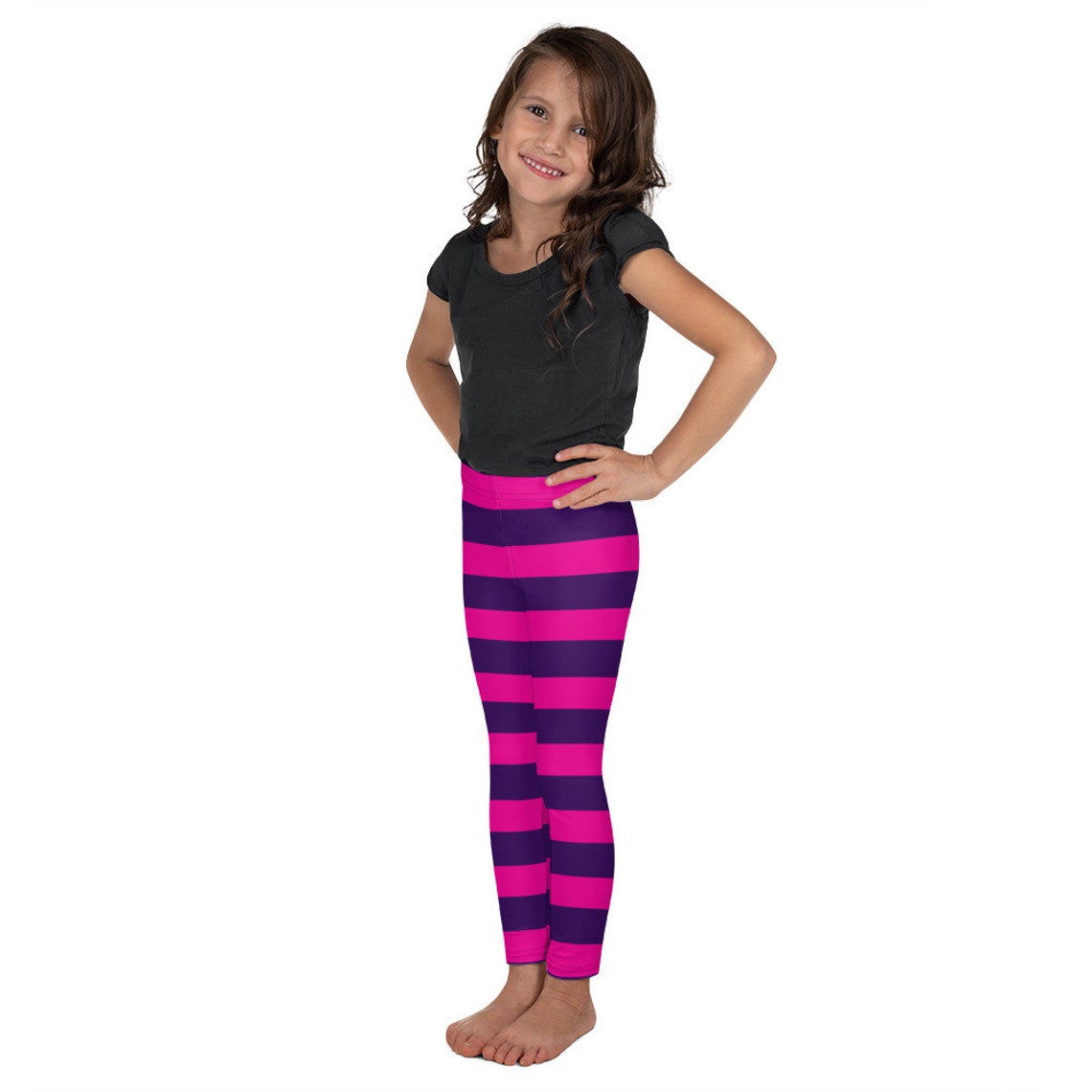 Youth Pink Purple Narrow Striped Leggings Toddler Tween Teen Etsy