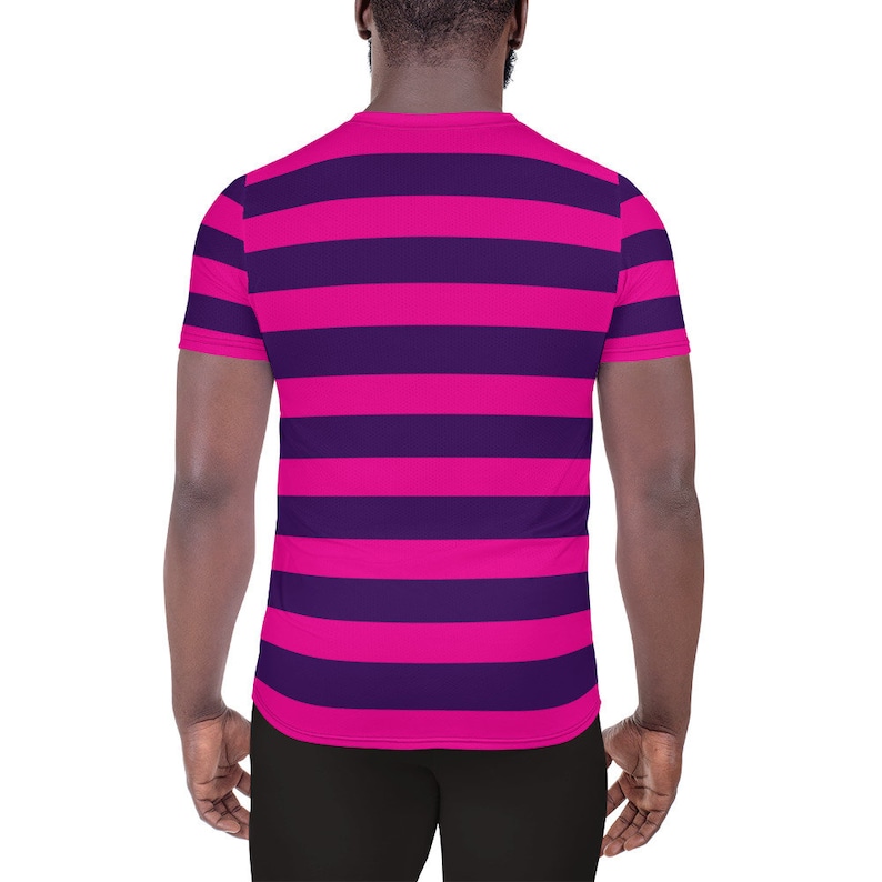 Men's Pink Purple Stripe Cheshire Cat Athletic Tshirt Etsy
