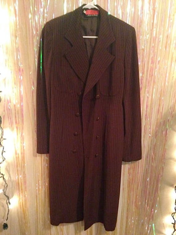 Ungaro solo donna vintage dress. Brown with pinstr