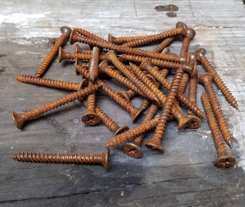 50 Rusty Craft Screws 1 1/2 Primitive Country Rustic Etsy
