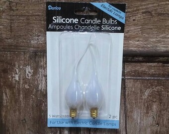 2 Pack Silicone Candle Bulbs Electric Lamps replacement bulb 5 watts Candelabra Base