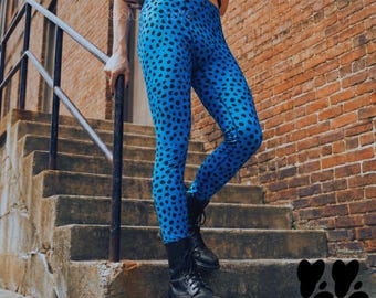 CHEETAH BOYS - BLUE - Mens Leggings / Animal print pants for men, Cheetah print tights, Yoga for men, Studio yeye