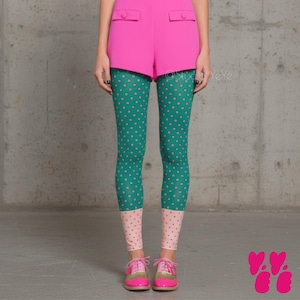 PRICKIGA Leggings - BLÅGROSA / Prickiga Retro Tights, Lager på lager-mode, Träning Yoga Gym, Harajuku kei