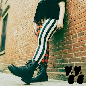 HARLEQUIN JESTER Plus Size Leggings – Red Retro Clowncore Tights, 2XL-6XL