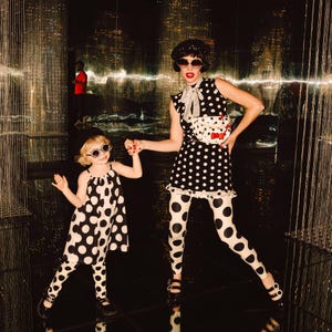 LADYBUG Leggings - WHITE / Large Polka Dot Tights, Layered Fashion | Studio yeye