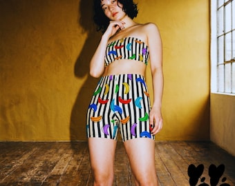 RAINBOW BANANA Bike Shorts