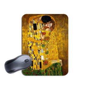 Gustav Klimt Der Kuss Mauspad Mousepad. Hochwertige Vintage Jugendstil Computer Maus Pad. Geschenk Geburtstagsgeschenk