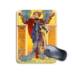 Omega Bicycle Art Nouveau Poster Mouse Mat Mousepad. Vintage Classic Bicycle Cycling High Quality Computer Mouse Pad Cycle Gift