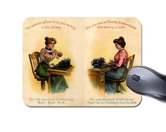 Vintage máquina de escribir anuncio ratón ratónpad. Alta calidad clásico escritura Vintage publicidad ratón Pad. Regalo del Secretario de la Oficina de Novedades