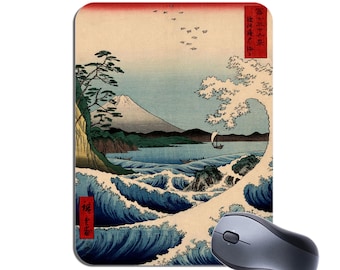 Ando Hiroshige The Sea at Satta Mouse Mat Mousepad. Vintage Japanese Print High Quality Mouse Pad Gift