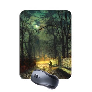 John Atkinson Grimshaw een maanbeschenen Lane muismat mousepad. Hoge kwaliteit Fine Art schilderij muismat cadeau