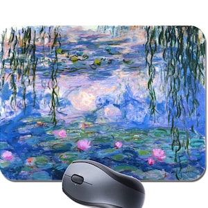 Claude Monet Seerosen Maus Matte Mousepad. Fine Art Vintage Masterpiece Hochwertige Computer Maus Pad Malerei Geschenk Geburtstagsgeschenk