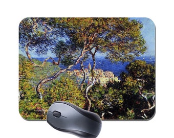 Claude Monet Bordighera  Mouse Mat Mousepad. Fine Art Vintage Masterpiece High Quality Computer Mouse Pad Painting Gift Birthday Gift