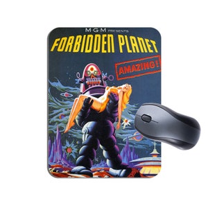 Forbidden Planet Movie Poster Mouse Mousepad tappetino. Computer Mouse Pad di alta qualità. Classico Vintage Sci-Fi Movie Memorabilia. Regalo di compleanno