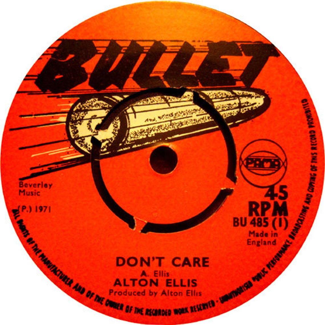 Pama Records Bullet Record Label Camiseta. Alton Ellis London Etsy