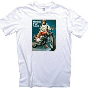 Vintage 500 H1 Mach III 3 Motorcycle T-Shirt. Classic Seventies Bike Advert Motorbike Tee Biker Gift