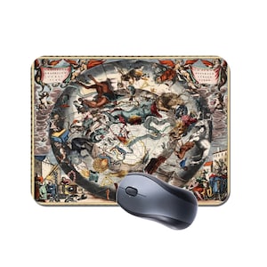vintage 1661 constellations célestes carte tapis de souris tapis de souris. Cadeau de haute qualité de tapis de souris Andreas Cellarius