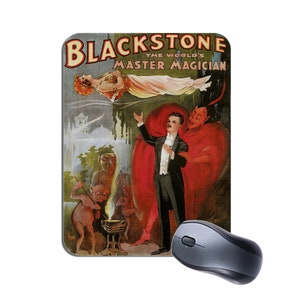 Blackstone der Zauberer Mausmatte Mousepad. Vintage 1930's Magic Poster Werbung Hochwertiges Mauspad