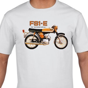FS1-E Vintage Sports Moped T-Shirt. Sixteener Special FS1E Classic Seventies Motorcycle Bike Advert Motorbike Tee