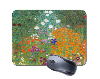 Gustav Klimt Flower Garden Mouse Mat Mousepad. Bauerngarten Fine Art Masterpiece High Quality Computer Mouse Pad Painting Gift Mousepad
