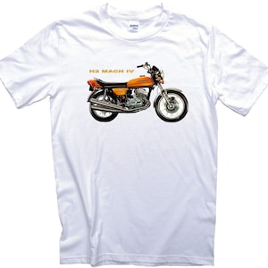 Vintage H2 Mach IV Motorcycle T-Shirt. Classic Seventies 2 Stroke Motorbike Tee