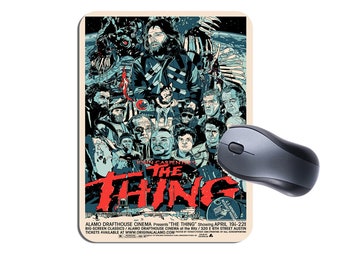 The Thing Movie Poster Mouse Mat Mousepad. High Quality Computer Mouse Pad. Classic Vintage Horror Movie Memorabilia Gift. Birthday Gift