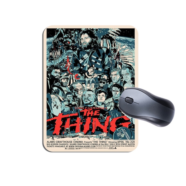 The Thing Movie Poster Mouse Mat Mousepad. High Quality Computer Mouse Pad. Classic Vintage Horror Movie Memorabilia Gift. Birthday Gift