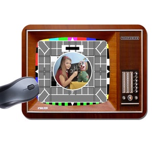 Mousepad tappetino Mouse di televisione dell'annata. Scheda per il Test In TV Mouse Pad di alta qualità di colore. Regalo di compleanno
