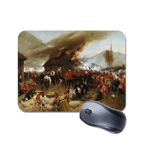 The Defence Of Rorke&#39;s Drift Alphonse de Neuville Mouse Mat Mousepad. Zulu War Vintage Art High Quality Computer Mouse Pad Painting Gift