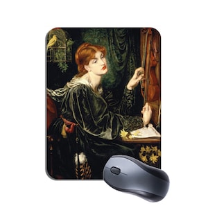 Dante Gabriel Rossetti Veronica Veronese Mouse Mat Mousepad. Pre-Raphaelite Art High Quality Computer Mouse Pad. Gift