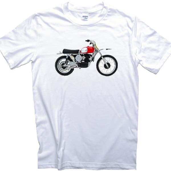 Husqvarna 400 Cross Motorcycle T-Shirt.  Classic Bike Vintage Motorbike Tee Biker Gift. Steve Mcqueen