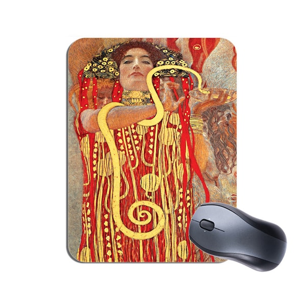 Gustav Klimt Medizin Mausmatte Mousepad. Hochwertige Vintage Wiener Uni Decke Hygeia Jugendstil Druck Computer MausPad. Geschenk