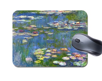 Claude Monet Water Lilies Mouse Mat Mousepad. Fine Art Vintage Masterpiece  High Quality Computer Mouse Pad Painting Gift Birthday Gift 