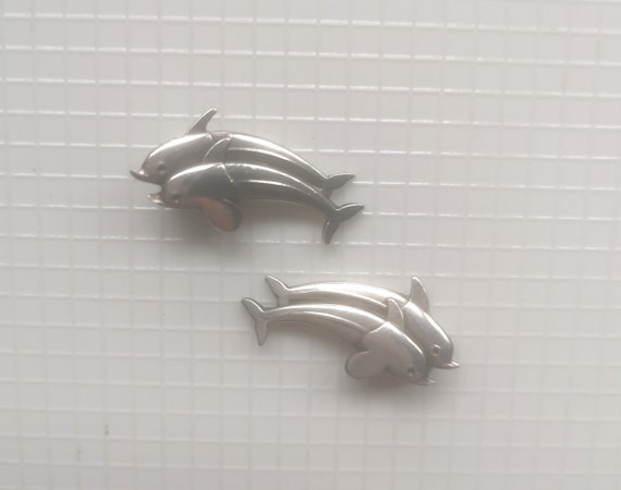 Georg Jensen Denmark Scandinavian dolphin earring… - image 1