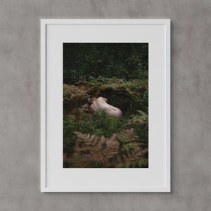 Sweden Wall Art Scandinavian Forest Nymph Fine Art Nude Prints 10x7.25 inch Photography Print Nature Body Study Stockholm, Sweden image 1