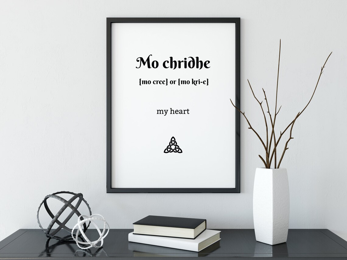 Outlander Poster Mo Chridhe Gaelic Translation Printable Etsy