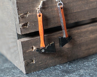 Ace Carpenter's Hatchet Exotic Hardwood Earrings