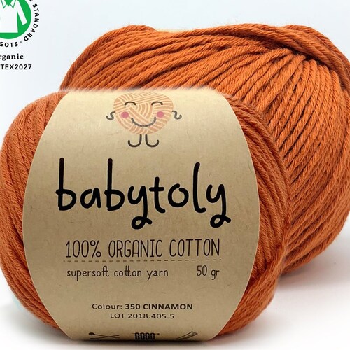 Organic Cotton Yarn 50 Gr 1.76 Oz 105 Mt 115 Yrd Super Etsy