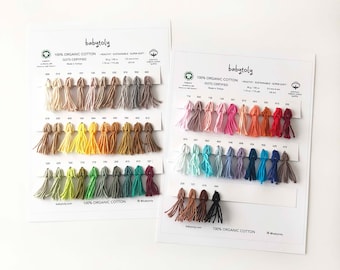 Babytoly Organic Cotton Yarn Sample Color Card, Super soft GOTS Certified 100% Organic Cotton Knitting and Crochet Yarn Sample Shade Card