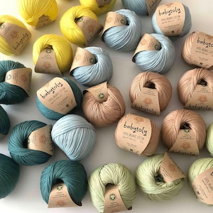 Organic Cotton Yarn, 50 gr (1.76 oz) 105 mt (115 yrd) Super Soft GOTS Certified 100% Organic Cotton Knitting and Crochet Yarn