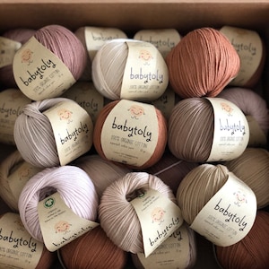 Organic Cotton Yarn, 50 gr (1.76 oz) 105 mt (115 yrd) Super Soft GOTS Certified 100% Organic Cotton Knitting and Crochet Yarn