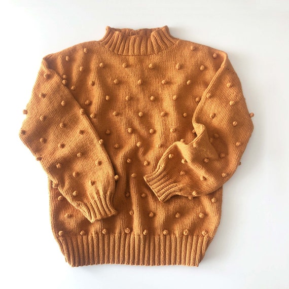 ADULT Handmade Popcorn Sweater 100% Organic Cotton Natural