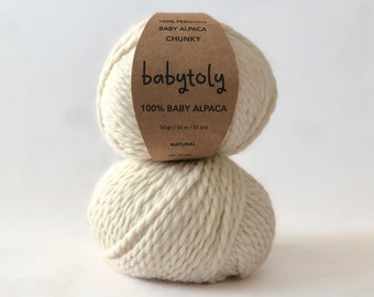 Baby Alpaca Yarn, Super Soft 100% Baby Alpaca Chunky/ Bulky Yarn, 50 gr (1.76 oz), 50 mt (115 yrd) - sustainably produced, Alpaca friendly *