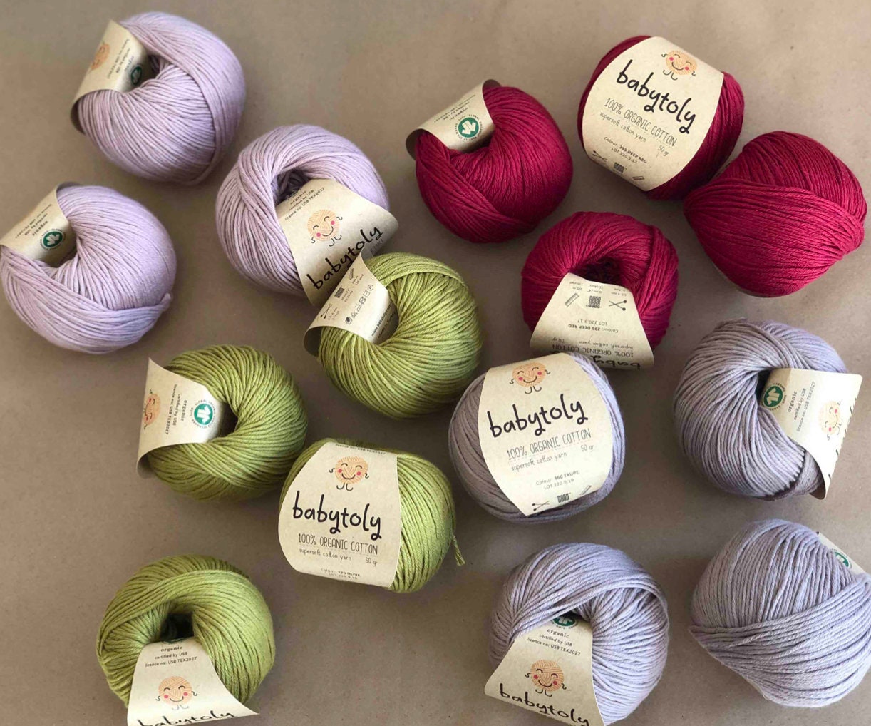 Organic Cotton Yarn, 50 Gr (1.76 Oz) 105 Mt (115 Yrd) Super