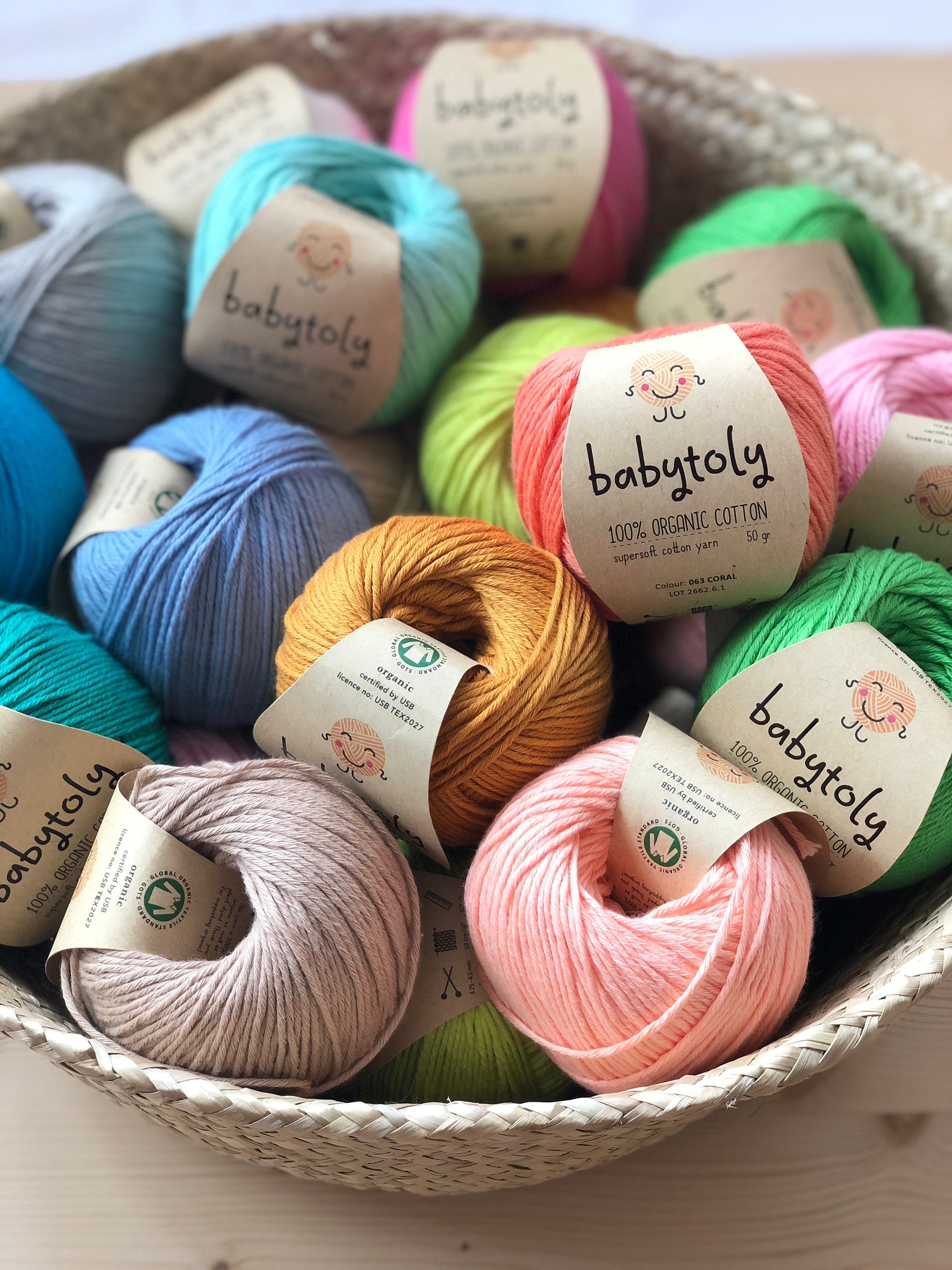 Organic Cotton Yarn 50 gr 1.76 oz 105 mt 115 yrd Super Etsy