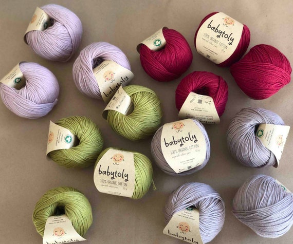 Organic Cotton Yarn, 50 Gr 1.76 Oz 105 Mt 115 Yrd Super Soft  