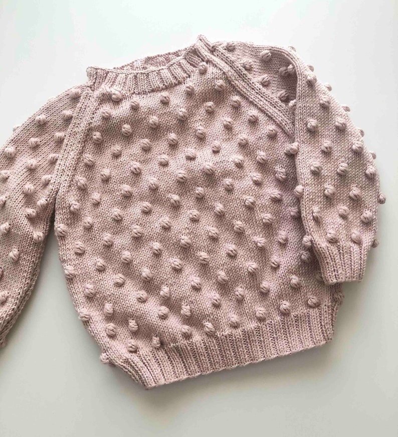 Hand Knitted Popcorn Sweater Handmade Popcorn Pullover 100% Organic Cotton Organic, Ethically made, Natural Earth colors image 8
