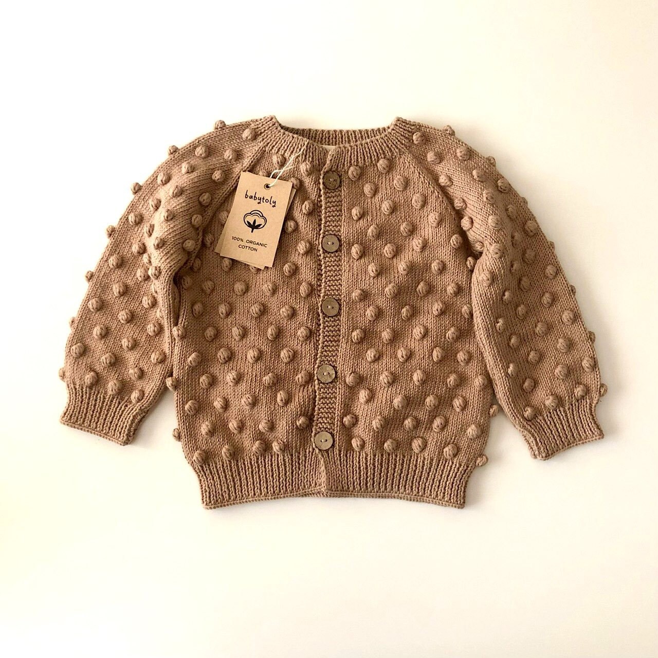 Hand Knitted Baby Cardigan Popcorn Cardigan Handmade Baby Sweater