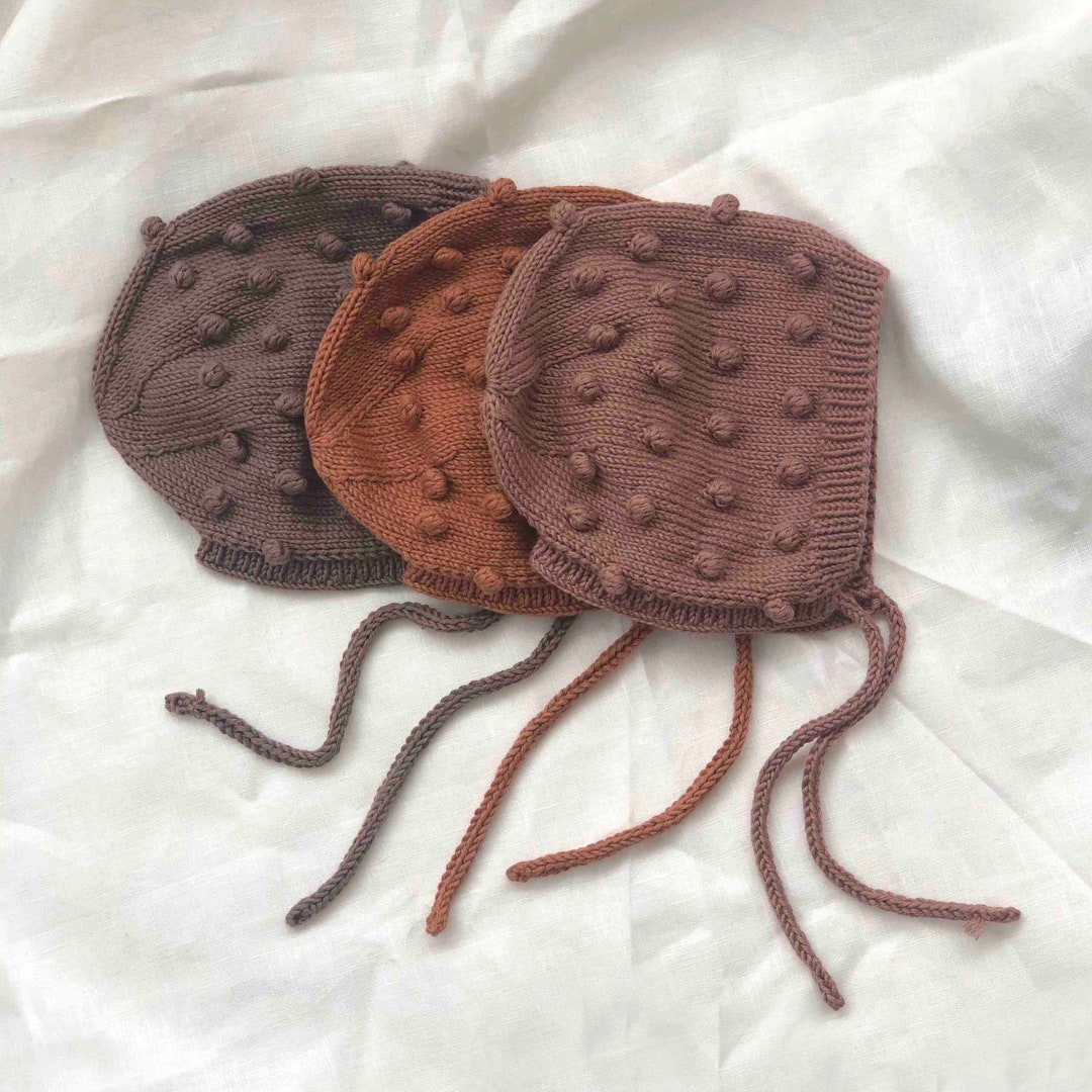 【misha & puff popcorn bonnet Rosette】 Popcorn Bonnet | Digital Knitting Pattern | Misha & Puff